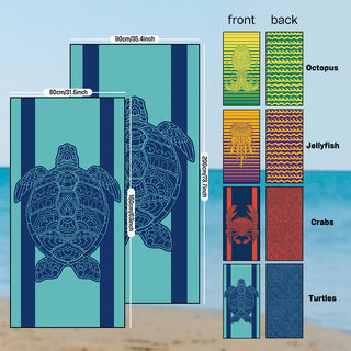 OZAEO Double-Sided Printed Microfiber Beach Towel | Quick Dry, Ultra Absorbent Travel Towel