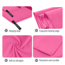 Load image into Gallery viewer, Ozaeo Premium Multi-Purpose Towel Set (2-Pack) | Super Absorbent Travel &amp; Sports Towels (50x100cm &amp; 80x180cm) with Portable Mesh Carrying Bag