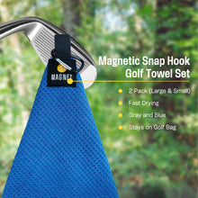 Load image into Gallery viewer, OZAEO Magnetic Golf Towel | Quick Dry Microfiber Golf Bag Towel with Carabiner Clip | Golf Accessories Gift for Men Women