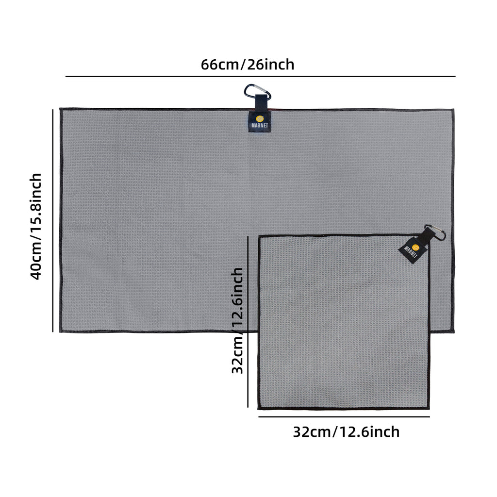 OZAEO Magnetic Golf Towel | Quick Dry Microfiber Golf Bag Towel with Carabiner Clip | Golf Accessories Gift for Men Women