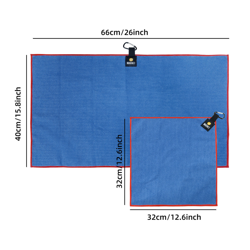 Magnet and Portable Pouch, Quick-Dry Ozaeo Microfiber Golf Towel for Golf Bags,Custom Towel Gifts for Men or Women (Black/Gray)