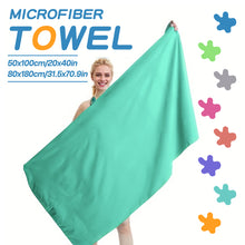 Load image into Gallery viewer, Ozaeo Premium Multi-Purpose Towel Set (2-Pack) | Super Absorbent Travel &amp; Sports Towels (50x100cm &amp; 80x180cm) with Portable Mesh Carrying Bag