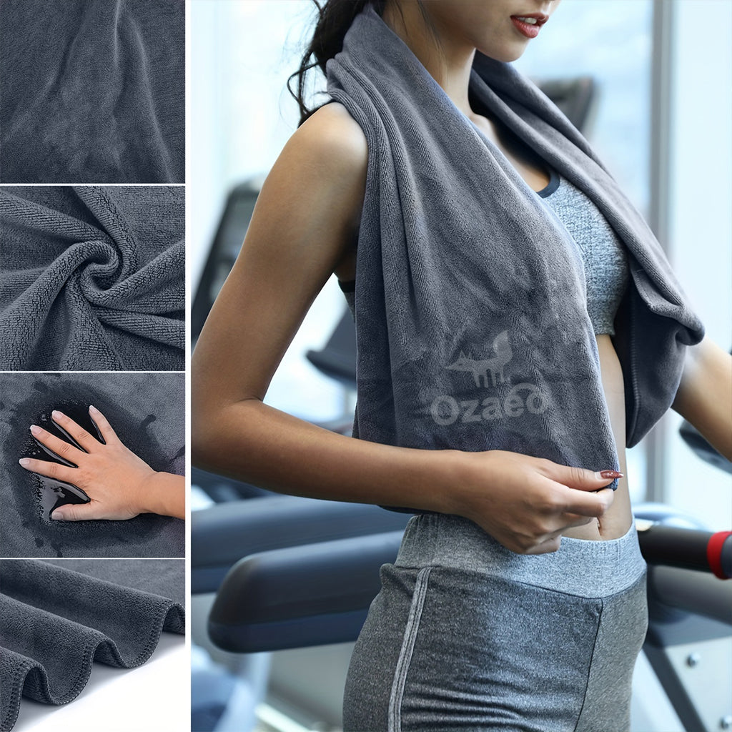 Lightweight, Quick-Drying Sports Towel-Dark Grey Gym Equipment Cover Microfiber Absorbent Quick Drying Soft Sports Terry Towel-Perfect for Outdoor Gym, Training & Running