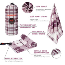Load image into Gallery viewer, Ozaeo Microfiber Travel Towel, Fast Drying Camping Towel, Super Absorbent, Ultra Compact, Lightweight Yoga Towel for Beach, Hiking, Gym, Swimming