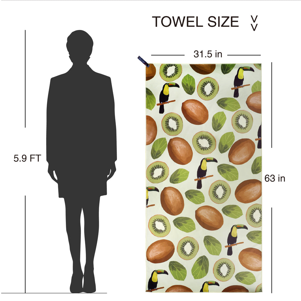 Ozaeo Microfiber Beach Towel, Quick Dry Travel Towel Sand Free Pool Towel, Lightweight Super Absorbent Compact Fast Drying Camping Towels for Swimming Hiking Gym Yoga 31.5*63in