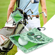 Load image into Gallery viewer, OZAEO Golf Pocket Towel | 2-in-1 Wet Dry Microfiber Golf Ball Cleaning Towel with D-Clip | Golf Accessories Gift