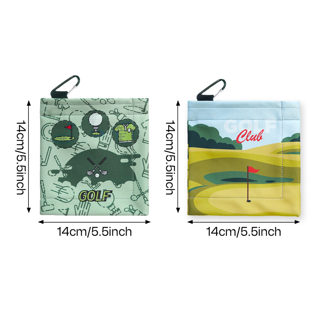 OZAEO Golf Pocket Towel | 2-in-1 Wet Dry Microfiber Golf Ball Cleaning Towel with D-Clip | Golf Accessories Gift