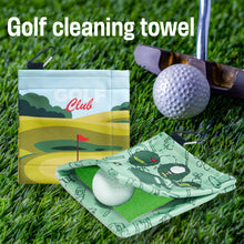 Load image into Gallery viewer, OZAEO Golf Pocket Towel | 2-in-1 Wet Dry Microfiber Golf Ball Cleaning Towel with D-Clip | Golf Accessories Gift