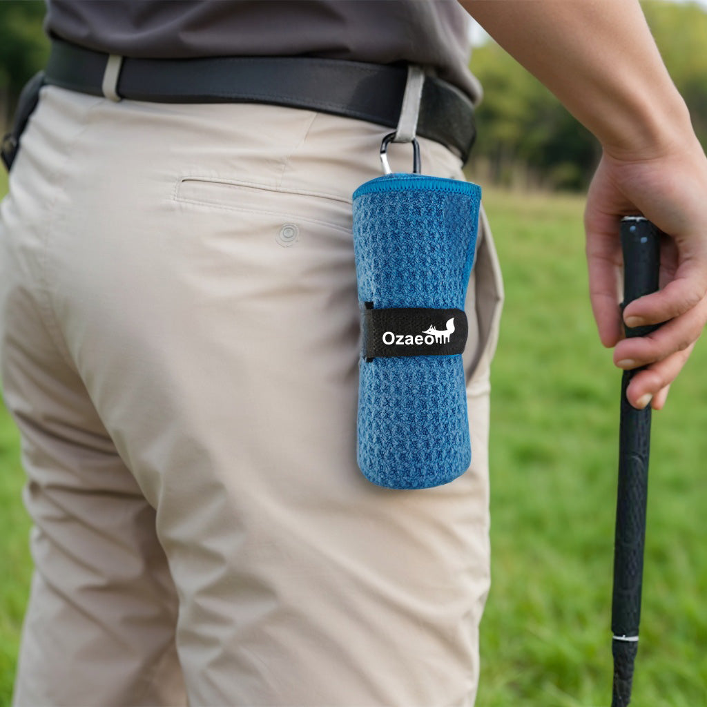 OZAEO Golf Towels 3-Pack | Quick Dry Microfiber Golf Bag Towel with Carabiner Clip | Custom Golf Gifts