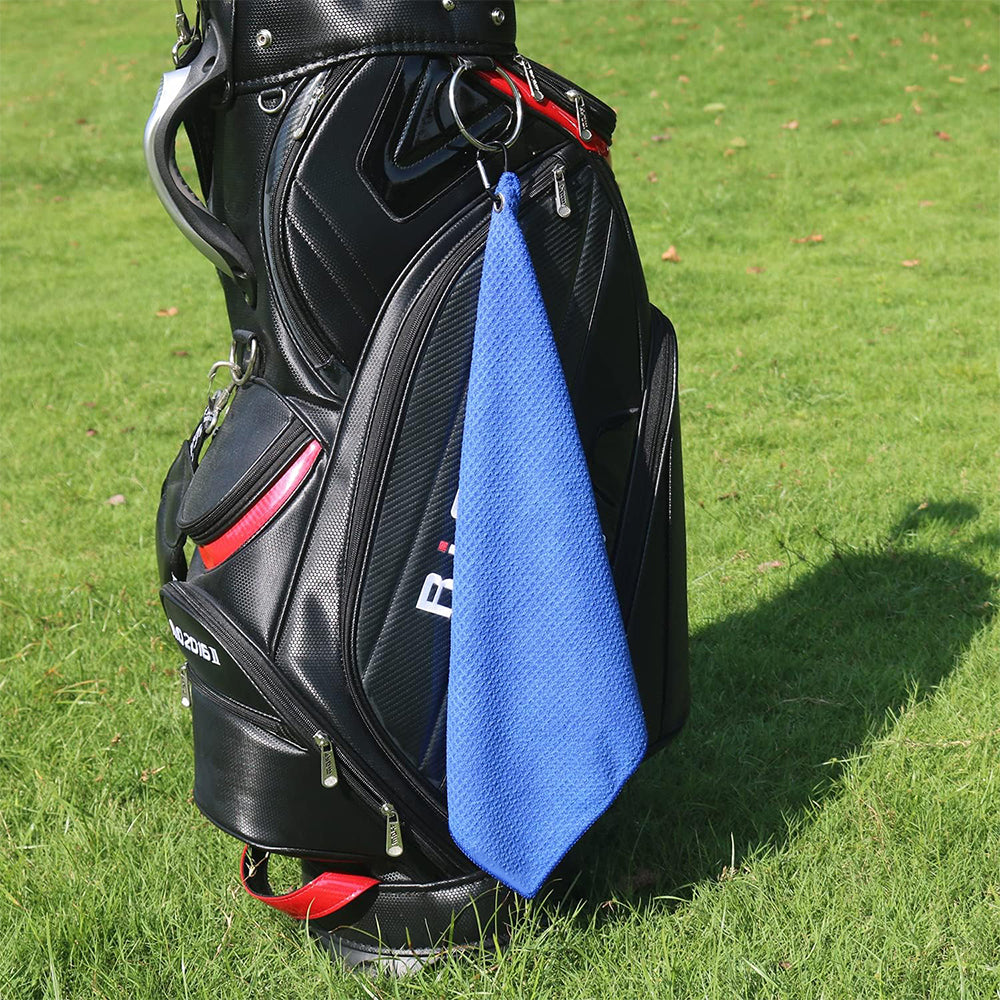 OZAEO Golf Towels 3-Pack | Quick Dry Microfiber Golf Bag Towel with Carabiner Clip | Custom Golf Gifts