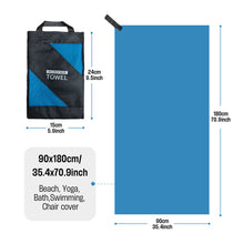 Load image into Gallery viewer, Ozaeo Large Microfiber Beach Towel – Quick Dry Travel Towel 90×180cm
