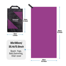 Load image into Gallery viewer, Ozaeo Large Microfiber Beach Towel – Quick Dry Travel Towel 90×180cm