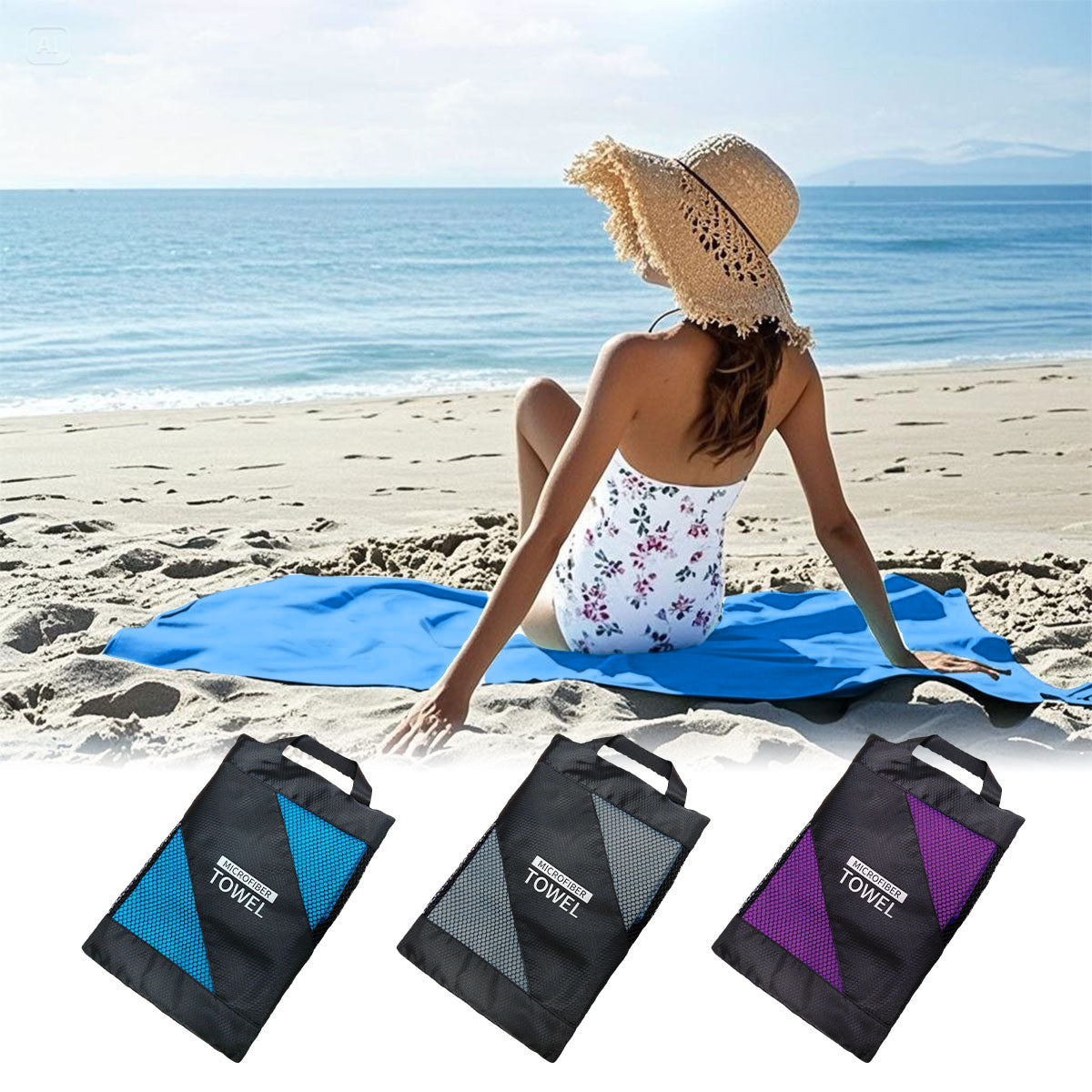 Large Microfiber Beach Towel – Quick Dry Travel Towel 90×180cm