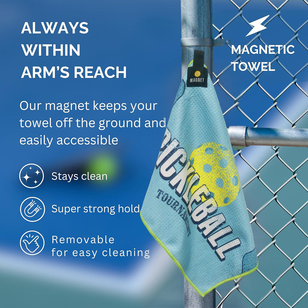 OZAEO Pickleball Towels 2-Pack | Quick Dry Sweat Towel with Magnetic Carabiner | Fun Pickleball Gifts for Women Men
