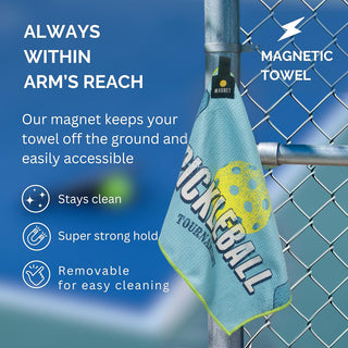 OZAEO Pickleball Towels 2-Pack | Quick Dry Sweat Towel with Magnetic Carabiner | Fun Pickleball Gifts for Women Men