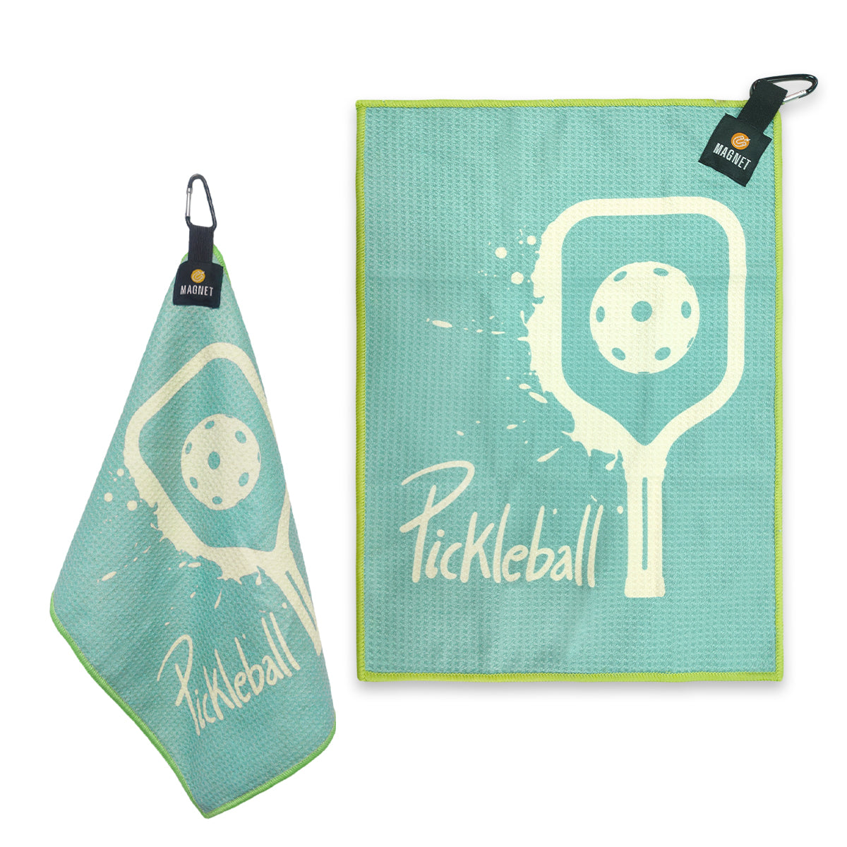 OZAEO Pickleball Towels 2-Pack | Quick Dry Sweat Towel with Magnetic Carabiner | Fun Pickleball Gifts for Women Men