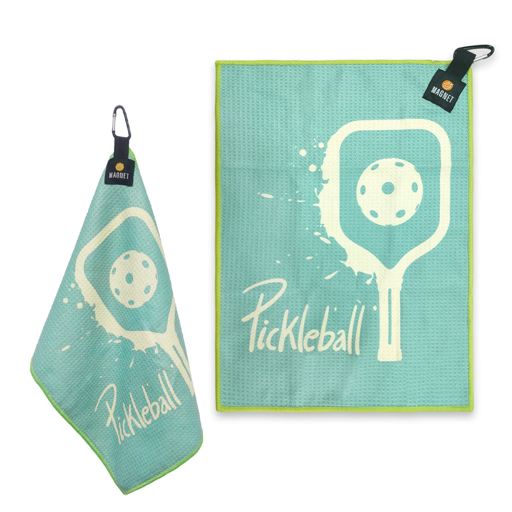 OZAEO Pickleball Towels 2-Pack | Quick Dry Sweat Towel with Magnetic Carabiner | Fun Pickleball Gifts for Women Men