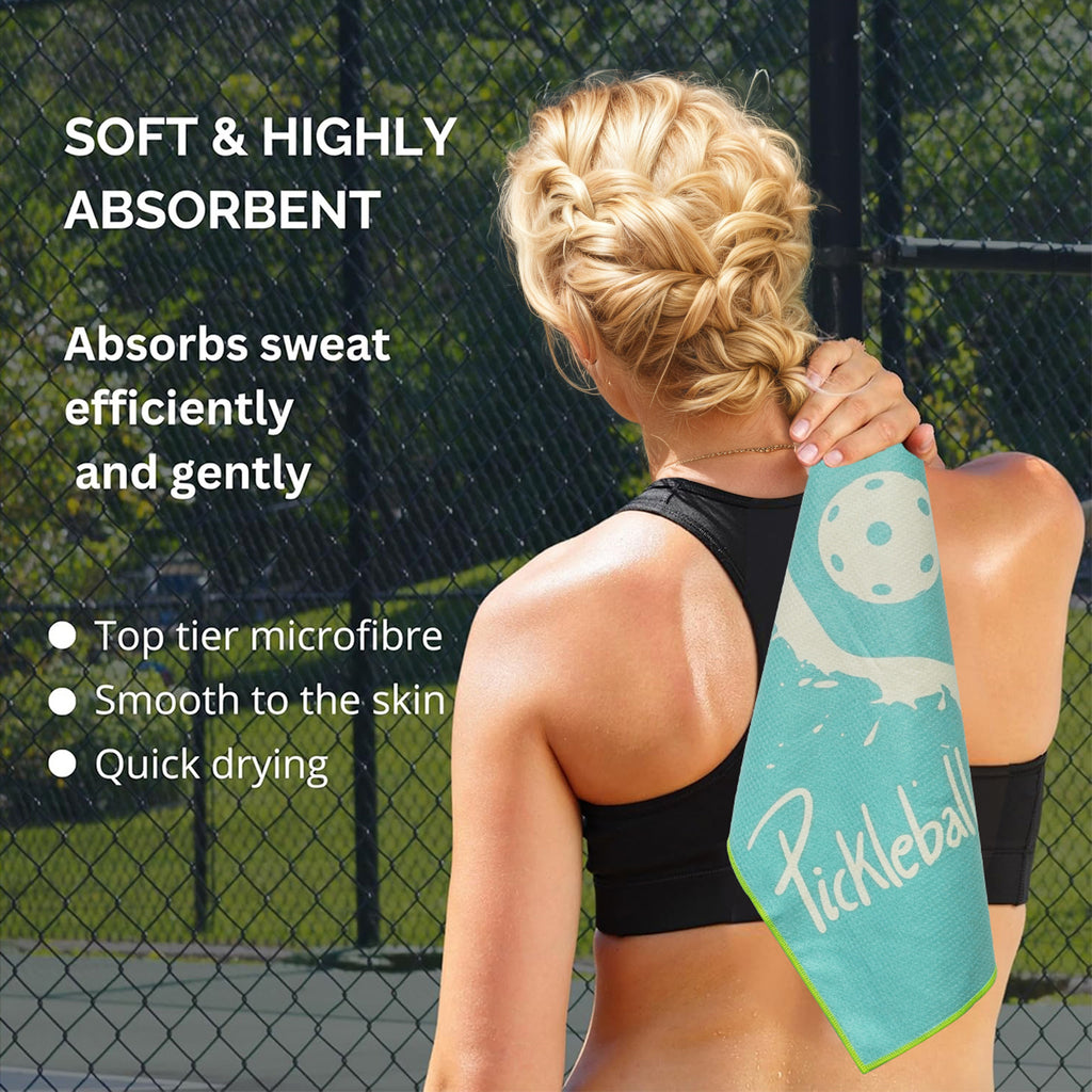 OZAEO Pickleball Towels 2-Pack | Quick Dry Sweat Towel with Magnetic Carabiner | Fun Pickleball Gifts for Women Men