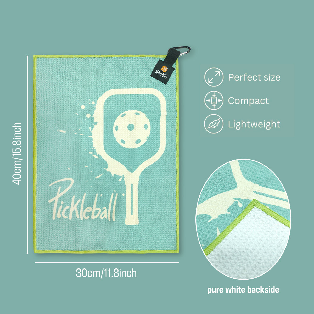 OZAEO Pickleball Towels 2-Pack | Quick Dry Sweat Towel with Magnetic Carabiner | Fun Pickleball Gifts for Women Men