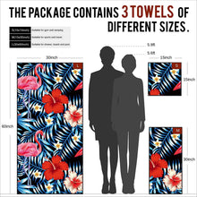 Load image into Gallery viewer, OZAEO Microfiber Beach Towel Set 3-Pack | Quick Dry, Sand Resistant &amp; Ultra Absorbent Travel Towels with Mesh Bag
