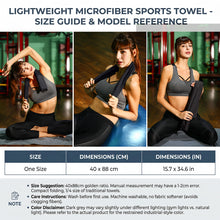 Load image into Gallery viewer, Ozaeo Absorbent Black Sports Towel 40x88cm, Compact Workout &amp; Gym Towel with Mesh Cylinder Pouch for Fitness, Running, Yoga