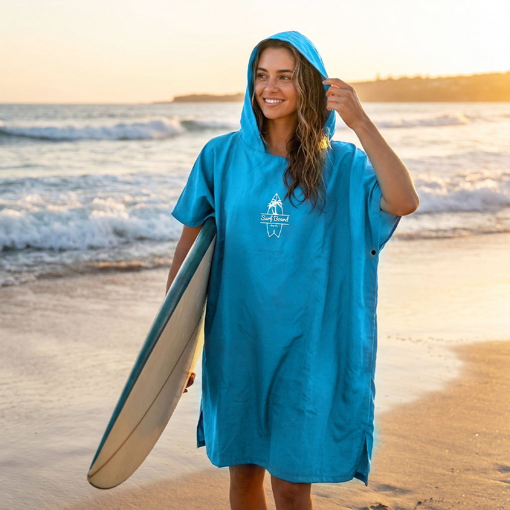 Ozaeo Swim Surf Poncho – Quick Dry Wearable Towel & Wetsuit Changing Robe