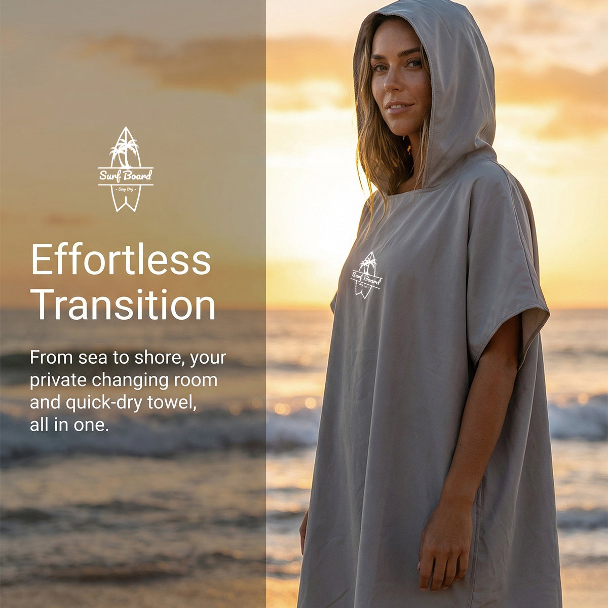 Swim Surf Poncho – Quick Dry Wearable Towel & Wetsuit Changing Robe