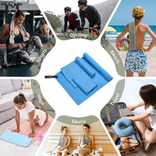 Load image into Gallery viewer, OZAEO 3-Size Microfiber Travel Towel Set | Quick Dry &amp; Ultra Absorbent Towels with PE Drawstring Bag