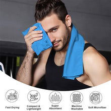Load image into Gallery viewer, OZAEO 3-Size Microfiber Travel Towel Set | Quick Dry &amp; Ultra Absorbent Towels with PE Drawstring Bag