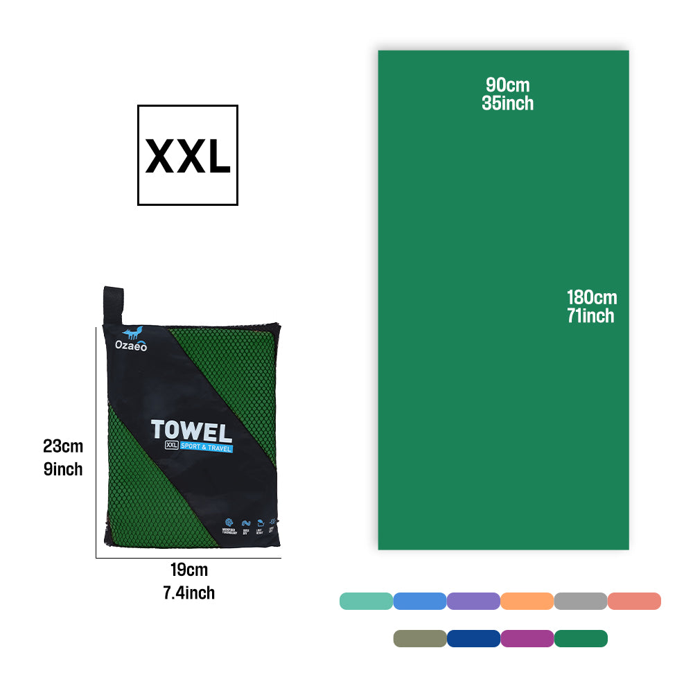 OZAEO Quick Dry Sports Towel | Lightweight Microfiber Gym & Travel Towel with Mesh Bag