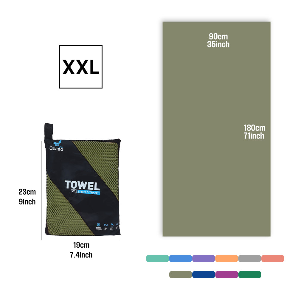 OZAEO Quick Dry Sports Towel | Lightweight Microfiber Gym & Travel Towel with Mesh Bag