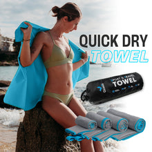 Load image into Gallery viewer, OZAEO Microfiber Beach Towel for Travel &amp; Swim – Quick Dry, Sand Friendly, Super Absorbent
