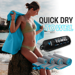 OZAEO Microfiber Beach Towel for Travel & Swim – Quick Dry, Sand Friendly, Super Absorbent