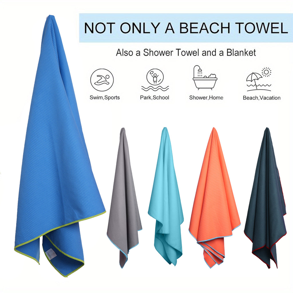 OZAEO Microfiber Beach Towel for Travel & Swim – Quick Dry, Sand Friendly, Super Absorbent