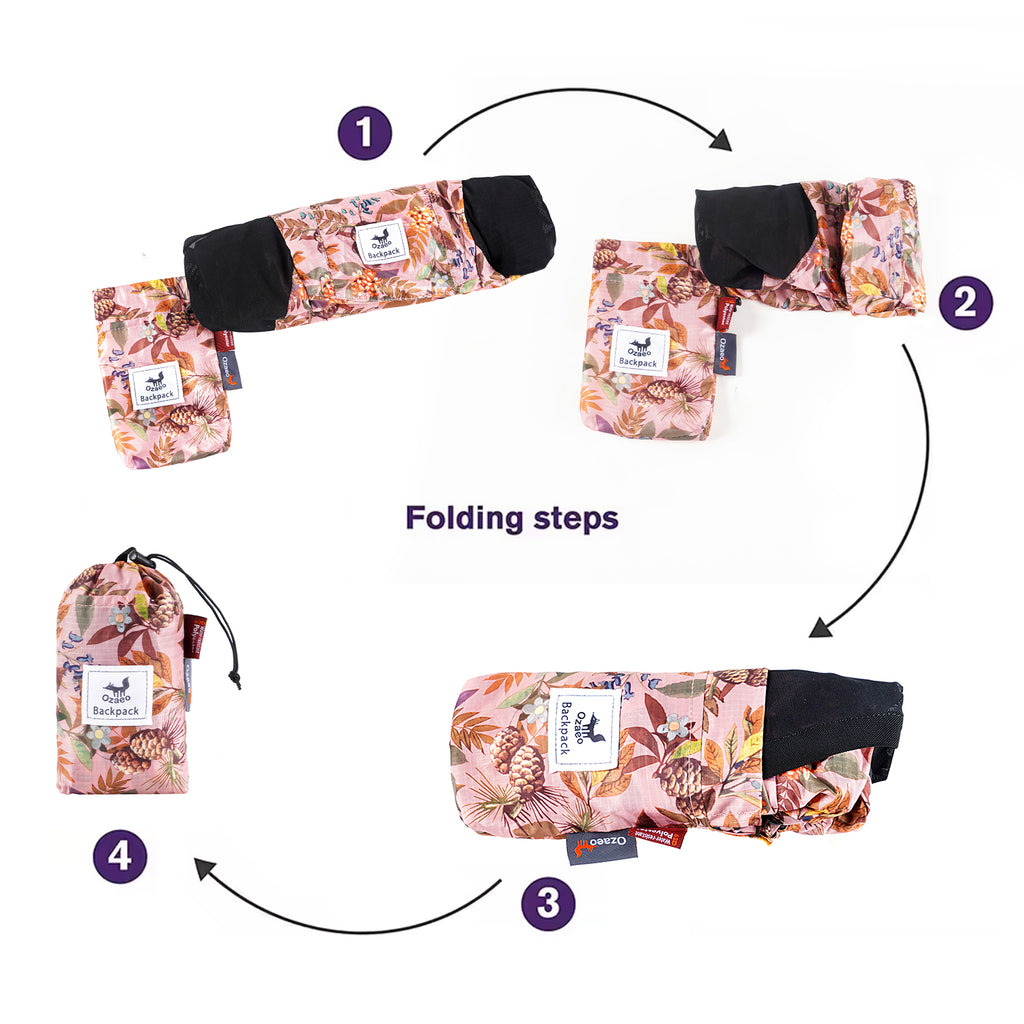 OZAEO Packable Hiking Daypack | Lightweight Water-Resistant Backpack for Travel & Camping