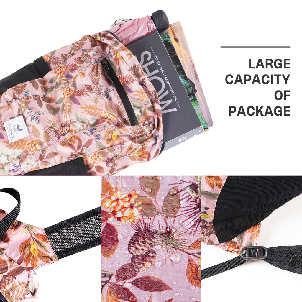 OZAEO Packable Hiking Daypack | Lightweight Water-Resistant Backpack for Travel & Camping